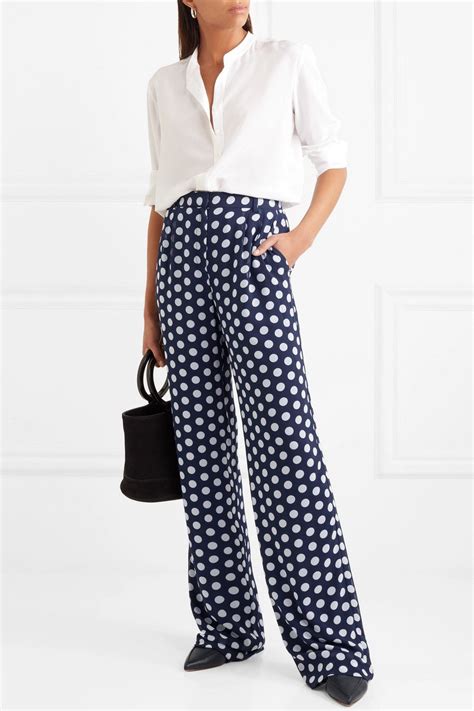 michael kors polka dot wide leg pants|Polka Dot Georgette Wide.